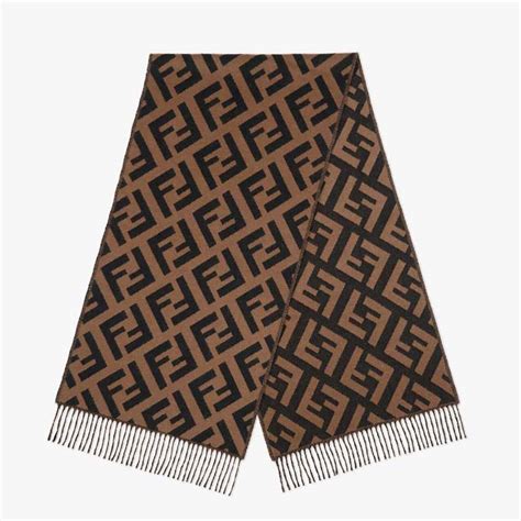 fendi ff scarf brown|FF Scarf .